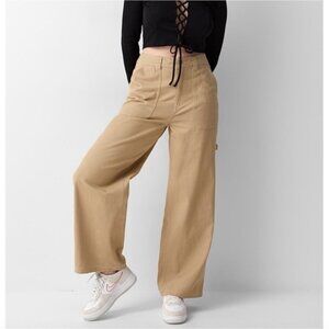 NWT Twik Simons Khaki Tan Wide Leg Cargo Pants size 28